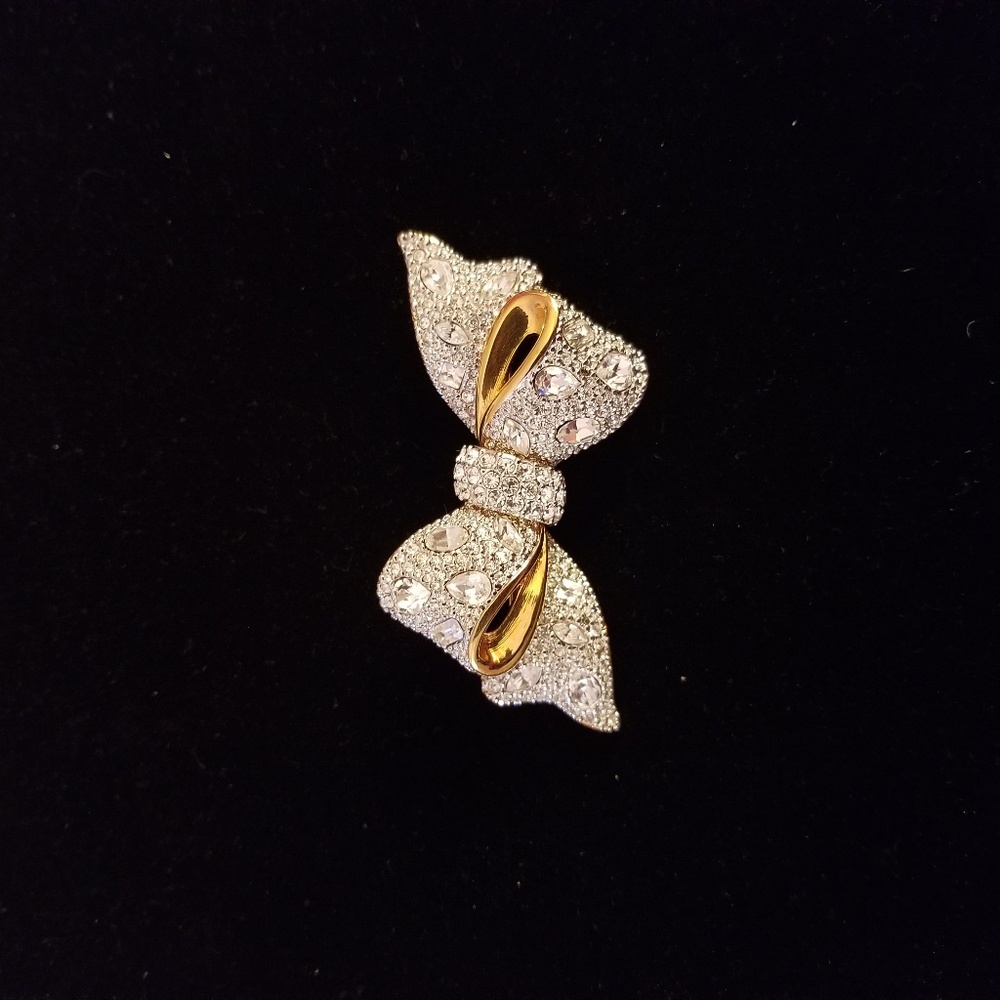Swarovski Pave Bow Brooch